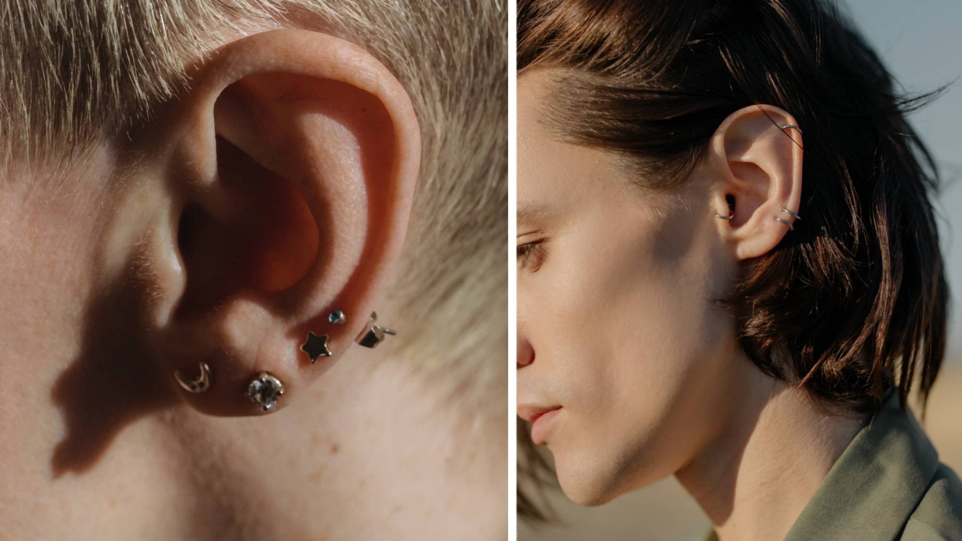 Delikatne i sexy pomysły na wielokrotny piercing ucha