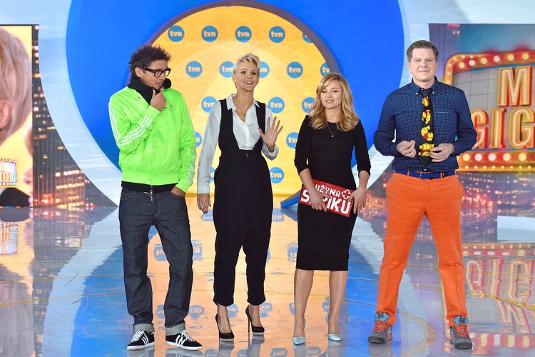 Jury programu 'Mali Giganci':   Kuba Wojewódzki, Agnieszka Chylińska, Katarzyna Bujakiewicz i Filip Chajzer