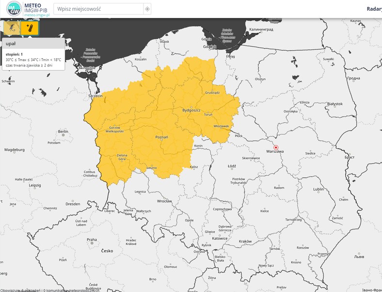 Dla zachodniej Polski wydano ostrzeżenia przed upałem.