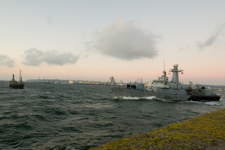 ORP Grom podczas alarmowego wyjścia na morze, fot. kpt. mar. Grzegorz Łyko