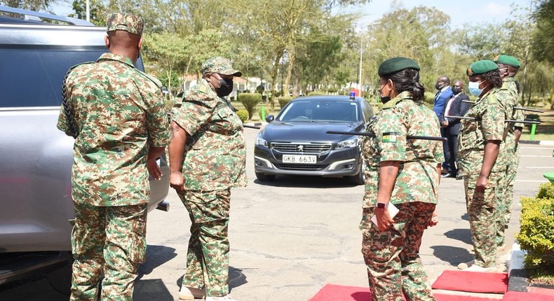 National Youth Service (NYS) Commissioner Matilda Sakwa during a function at the NYS Paramilitary Academy