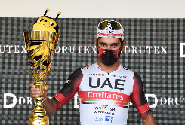 Zwycięzca 3. etapu 78. Tour de Pologne Kolumbijczyk Fernando Gaviria z UAE Team Emirates