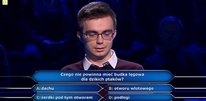 „Milionerzy” – Uczestnik miał spory problem z pytaniem o budkę lęgową dla dzikich ptaków. Czego nie powinna mieć? Sprawdź