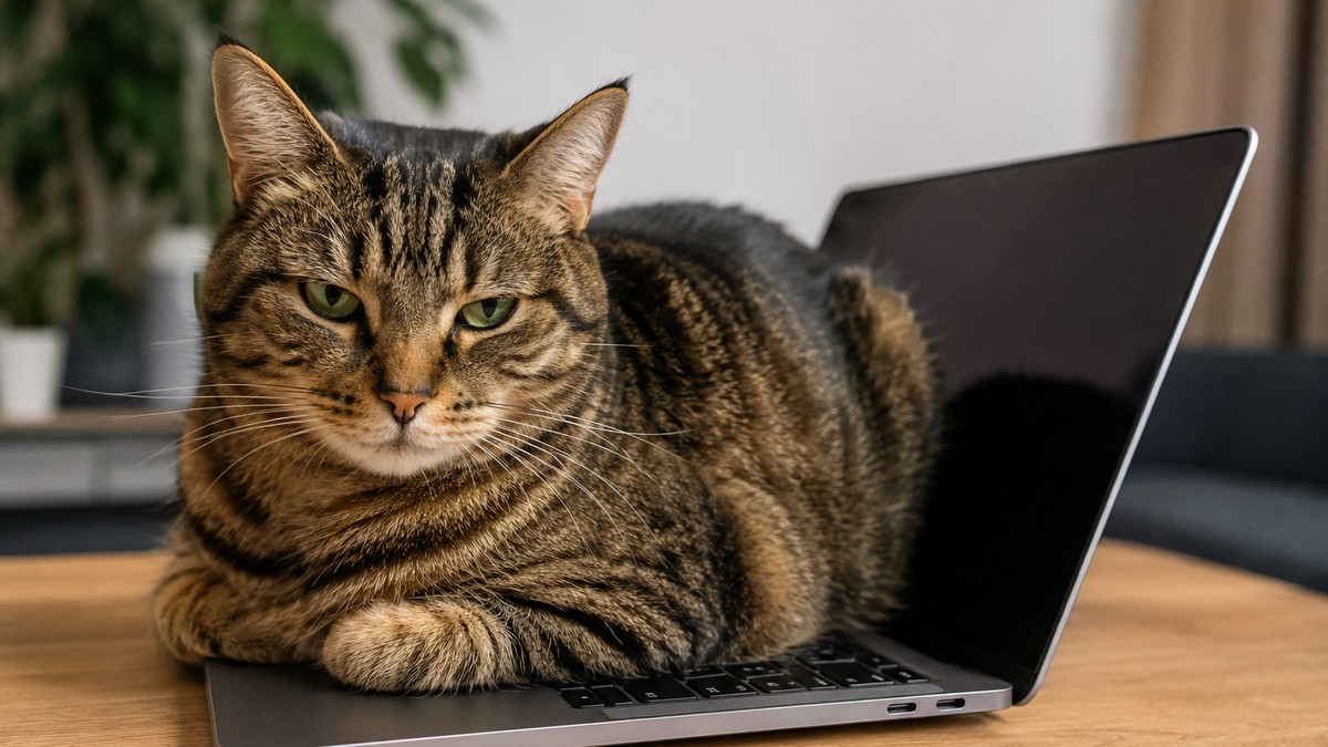Mačka na laptopu