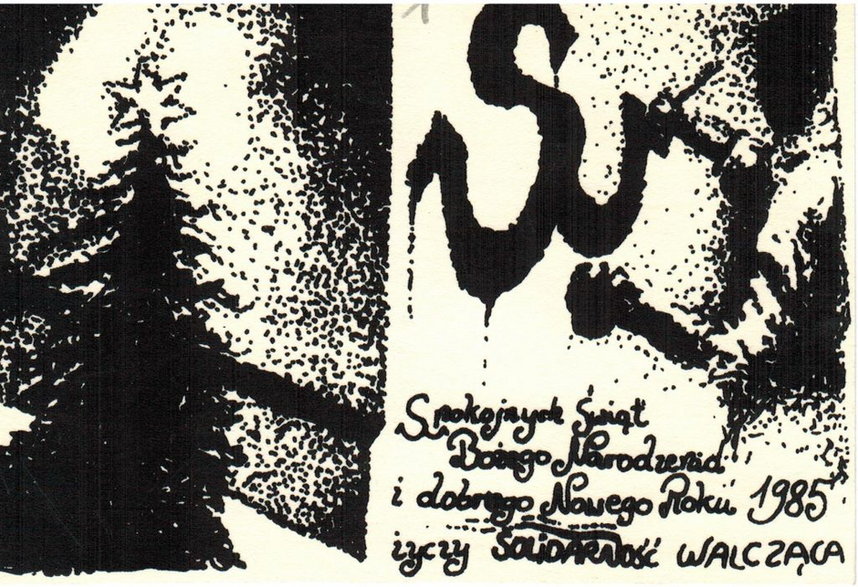 Ulotka Solidarności Walczącej wydana z okazji Bożego Narodzenia w 1985 roku (fot. Archiwum Państwowe w Poznaniu, opublikowano na licencji Creative Commons CC0 1.0 Uniwersalna Licencja Domeny Publicznej)