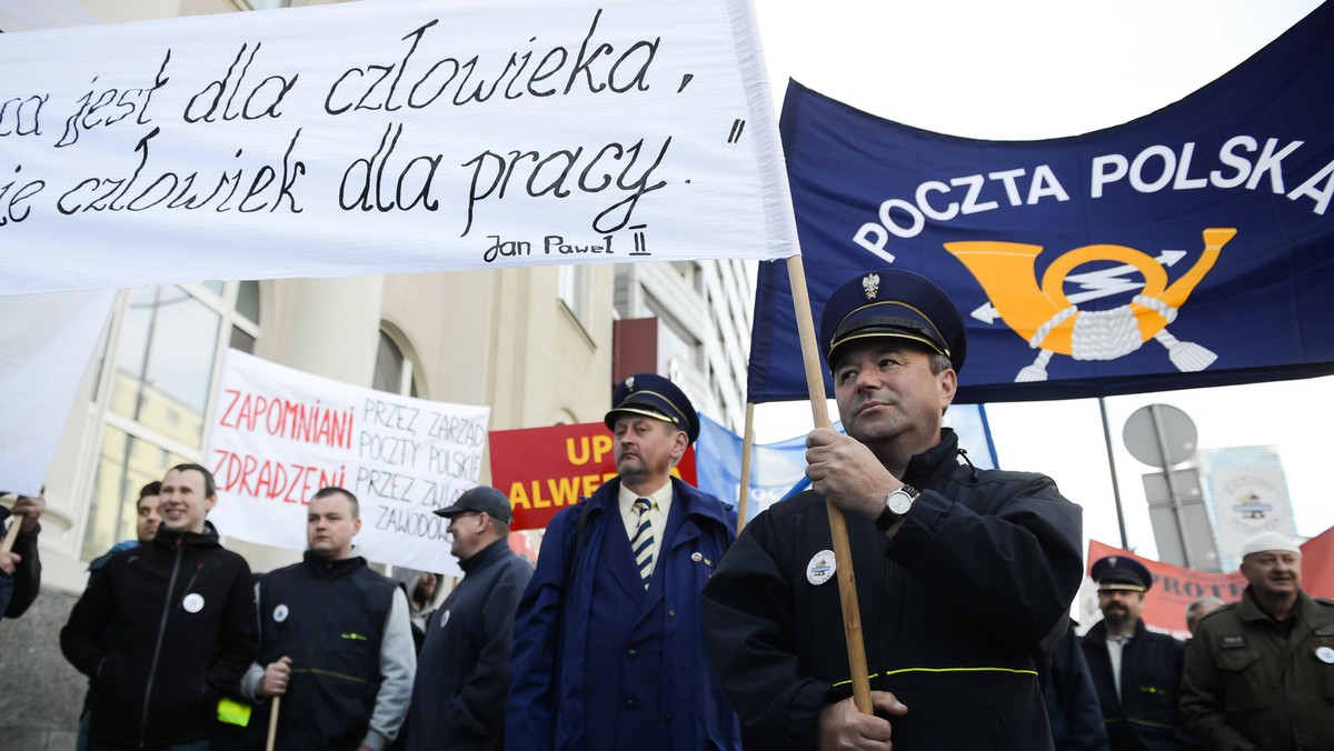 protest pracowników poczty