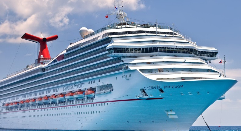 The average Carnival ship was only 59% full in August, the company said.
