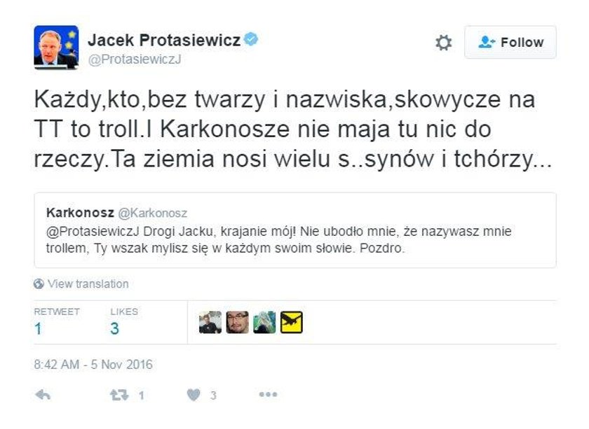 Były gwiazdor PO grozi kijem