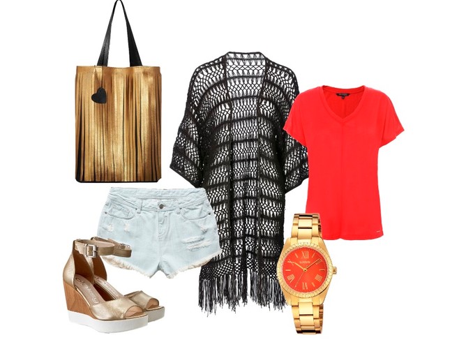 Modny duet czerwieni i złota. STYLIZACJA na lunch z przyjaciółką