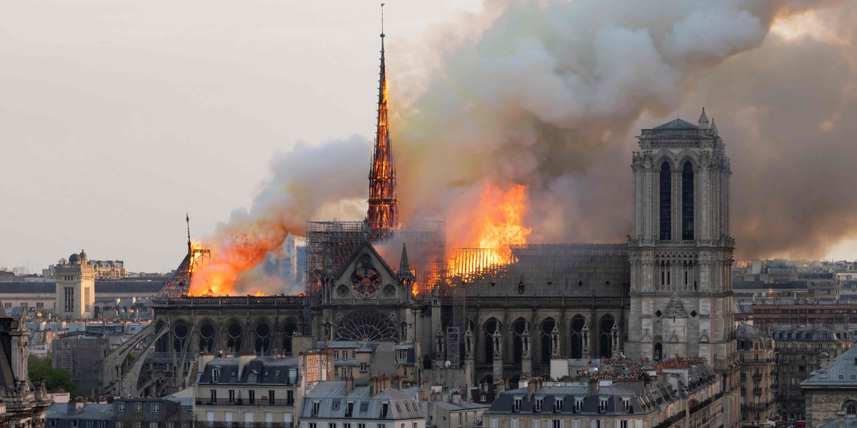 The Notre-Dame de Paris cathedral is pictured after the first mass since the devastating fire in Apr