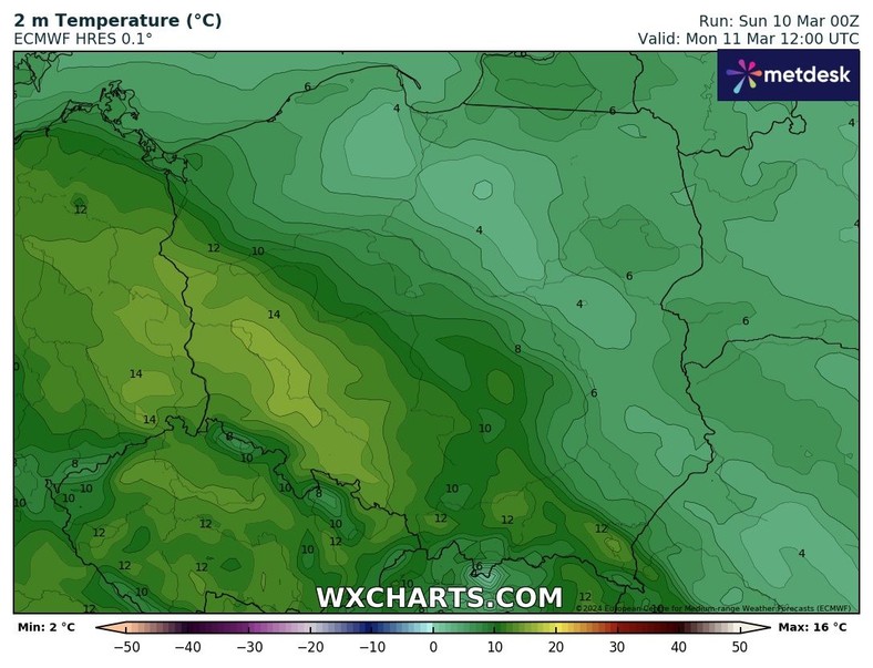 Zaznaczy się spora różnica temperatury