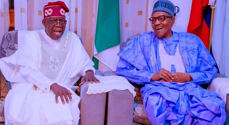 President-elect, Asiwaju Bola Tinubu and outgoing President, Muhammadu Buhari. [Twitter:@MBuhari]