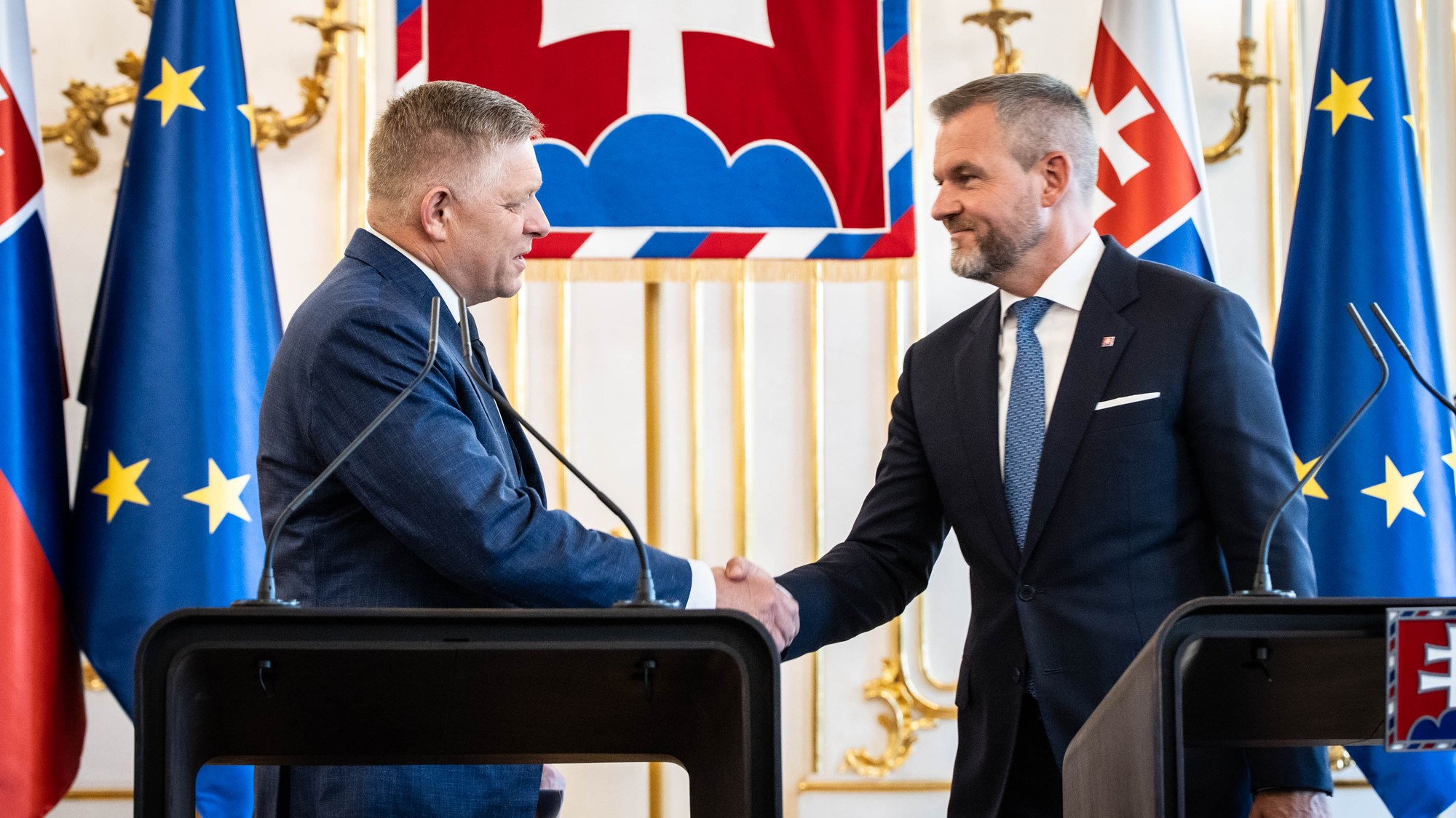 Prezident SR Peter Pellegrini a premier Robert Fico 27.8.2024