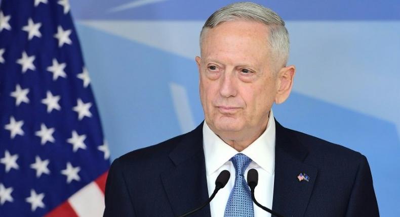 US Defence Secretary James Mattis addresses the press at NATO headquarters in Brussels on February 15, 2017