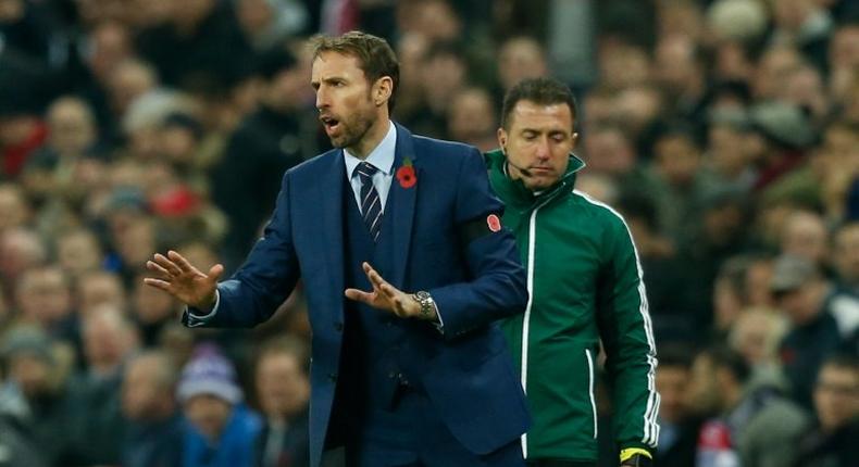 England's Interim manager Gareth Southgate gestures during a World Cup 2018 qualification match between England and Scotland at Wembley stadium in London on November 11, 2016