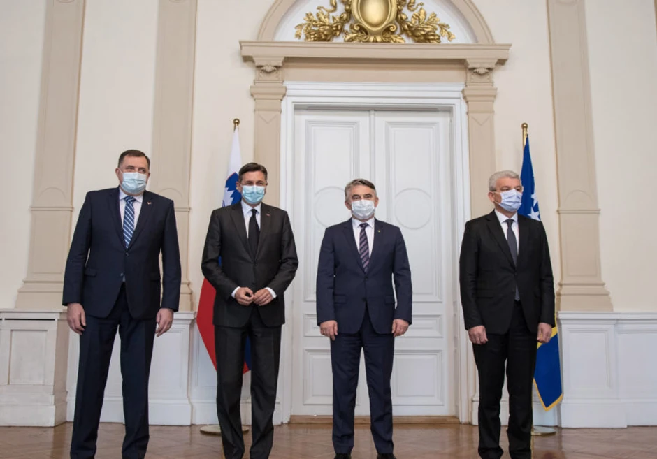 Pahor sa članovima Predsedništva BiH