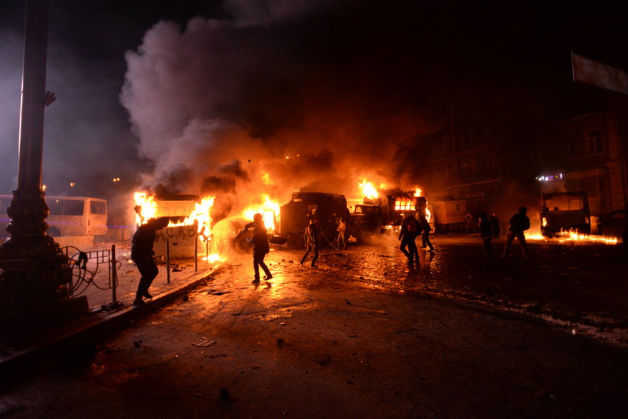 Zamieszki w centrum Kijowa z 19 stycznia 2014 roku, fot. Mstyslav Chernov (CC BY-SA 3.0)