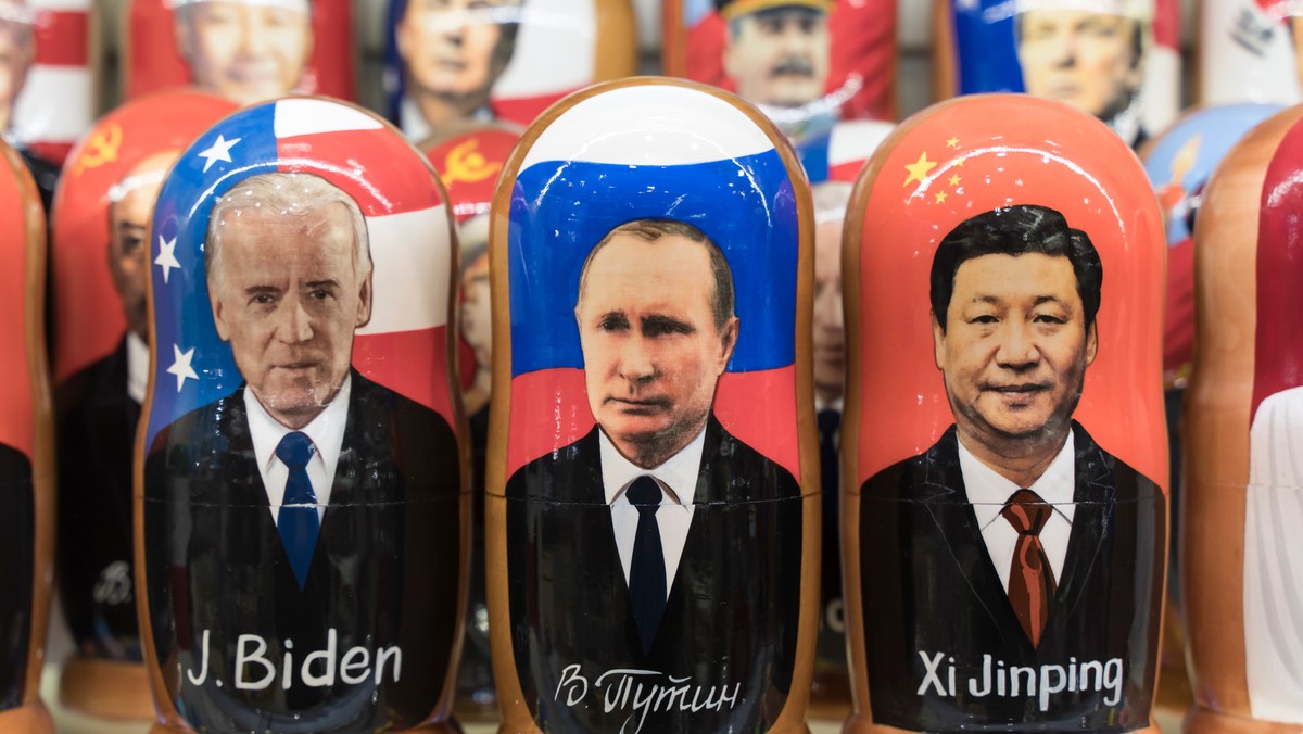 Przywódcy światowych mocarstw. Joe Biden, Władimir Putin i Xi Jinping