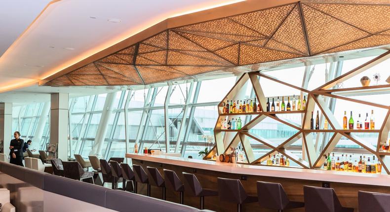 The Gensler designed Etihad lounge at JFK International Airport.
