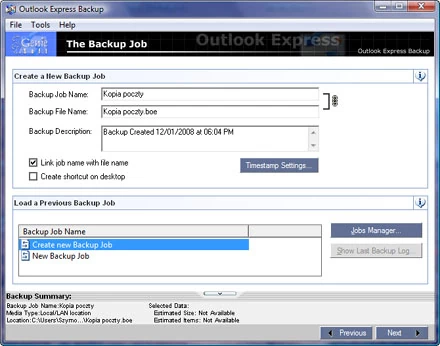 Outlook Express Backup to program niezbędny dla osób korzystających z Outlook Expressa. (Fot. CafePC.pl)
