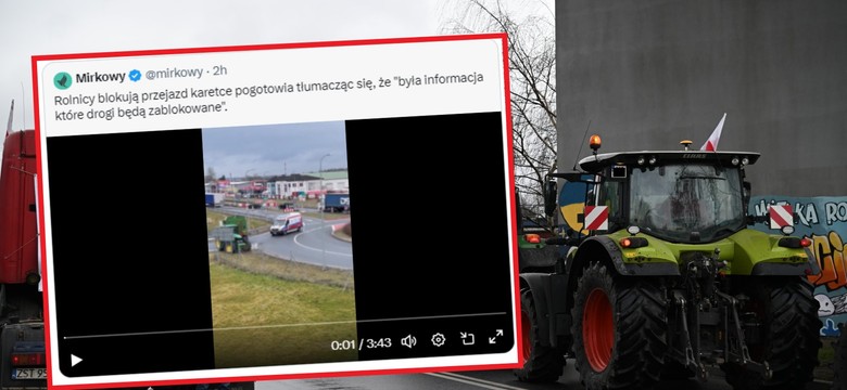 Blokowali karetkę? W sieci pojawił się film z protestu rolników