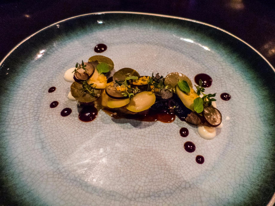 An avant-garde dish from Alinea in Chicago.