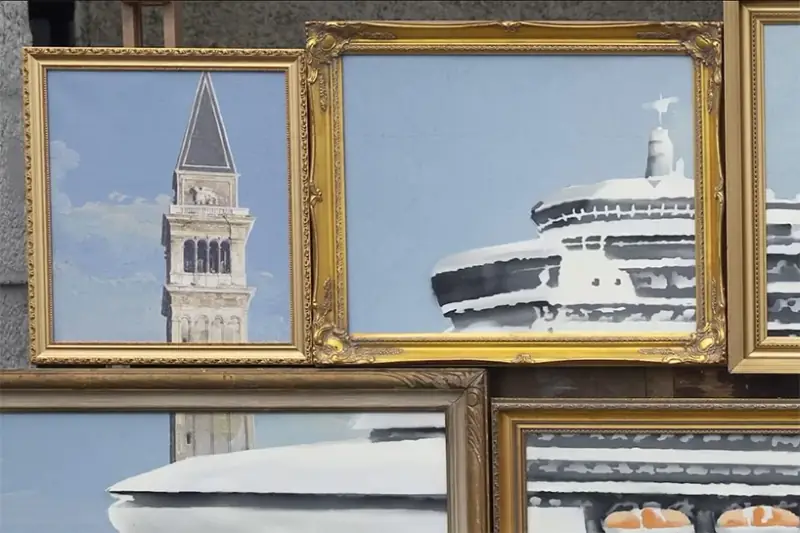 Banksy pokazał &quot;Venice in oil&quot; na Biennale Sztuki w Wenecji