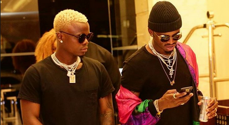 Tanzanian artistes Diamond Platnumz with Harmonize