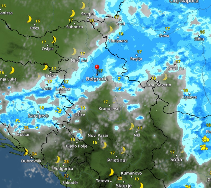 Neveme u 22h, ponovo na udaru Beograd i delovi Vojvodine