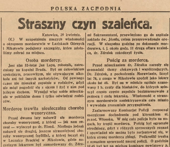 Wycinek z “Polska Zachodnia”, nr 118/1928