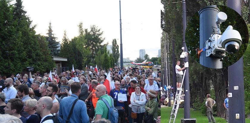 Tak pod domem Kaczyńskiego instalowano kamery. Służby nagrywają protestujących?