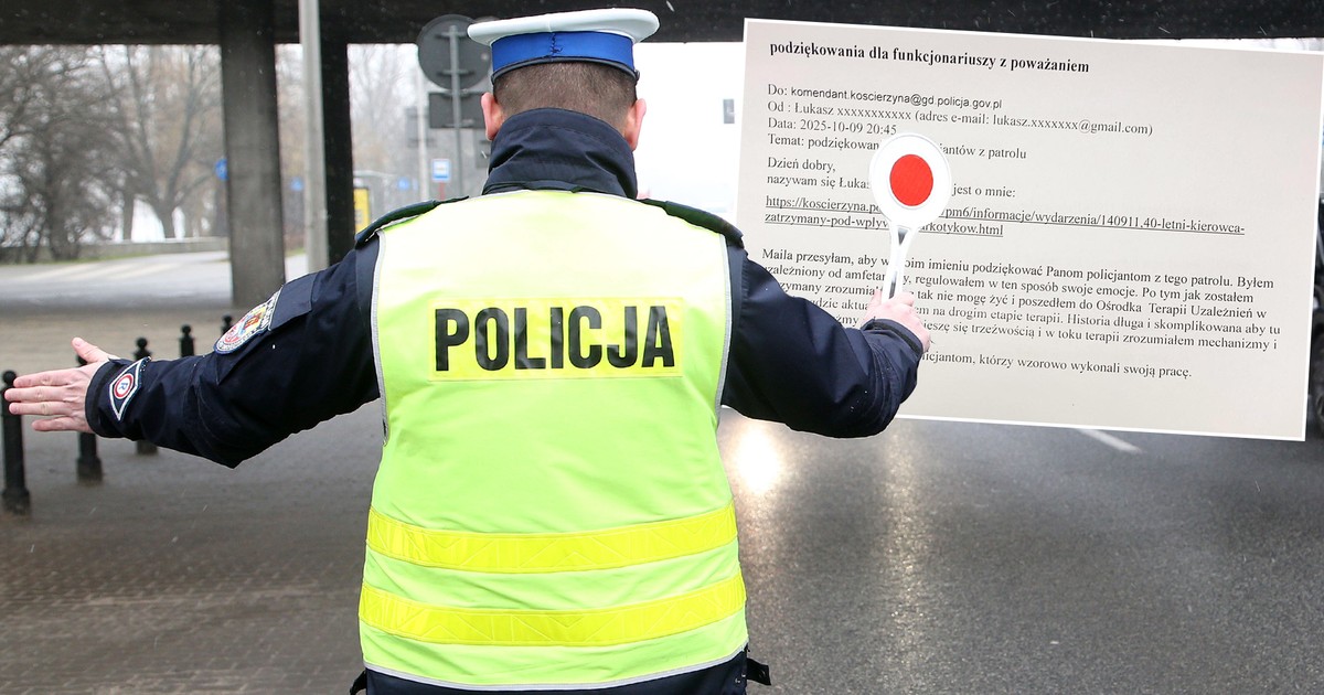 Zatrzymali kierowcę po narkotykach. Ten wysłał im podziękowania