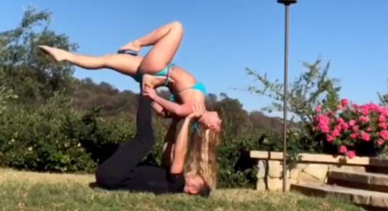 Britney Spears Is A Bikini Yoga Master
