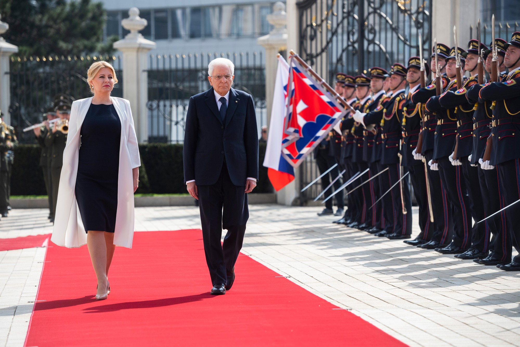 Taliansky prezident Sergio Mattarella a slovenská prezidentka Zuzana Čaputová.