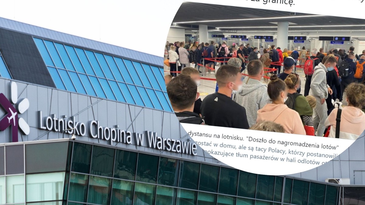 Lotnisko Chopina: Tłumy w hali odlotów. "Nagromadzenie lotów"