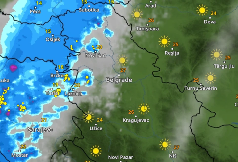 Temperature u Srbiji danas oko 18 sati