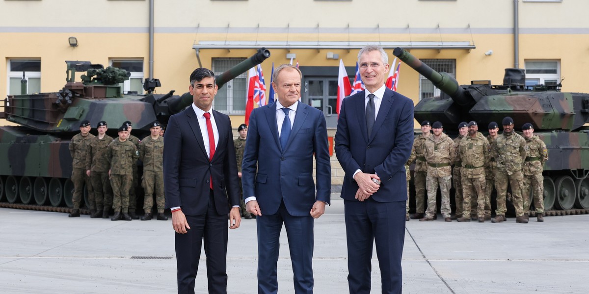 Rishi Sunak, Donald Tusk i Jens Stoltenberg