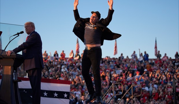 Ilon Mask na skupu Donalda Trampa u Batleru u Pensilvaniji 5. oktobra