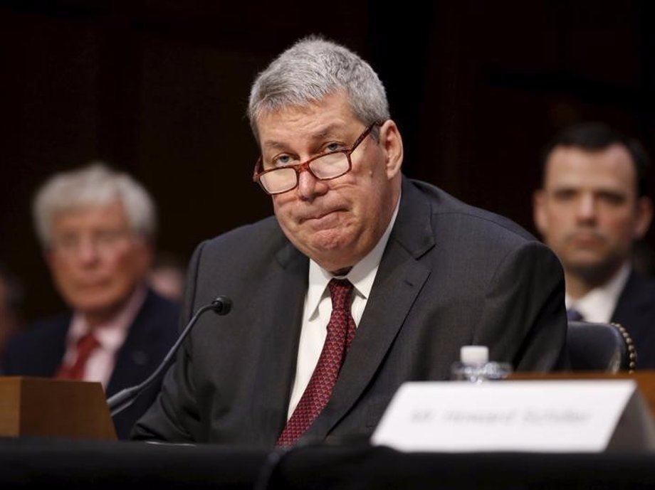 J. Michael Pearson testifying about price spikes in decades-old pharmaceuticals before a hearing of the US Senate Special Committee on Aging on Capitol Hill in Washington.