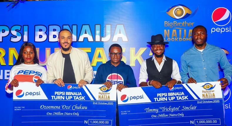 Pepsi BBNaija Turn up Task winners receive their rewards as Pepsi announces VVIP all-expense paid trip to one Africa Music fest for the winning housemates