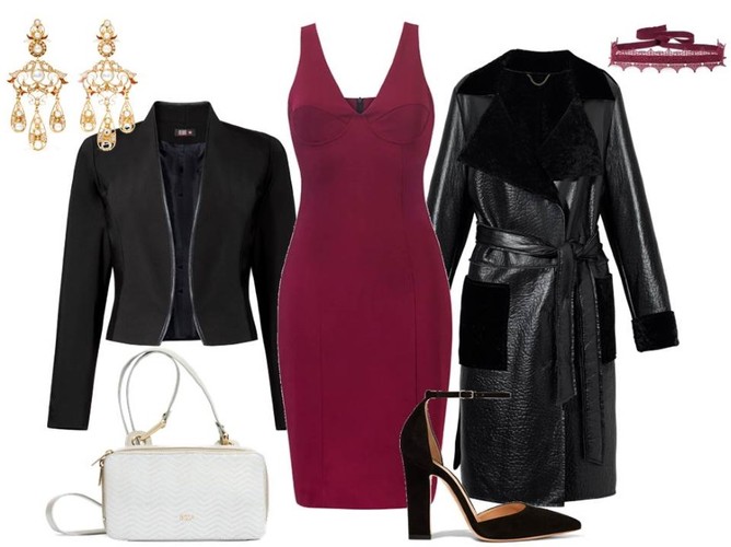 STYLIZACJE na święta: Sukienka - BlackorWhite/blackorwhite.pl, żakiet - Midori Feminine Fashion/midori.pl, kożuch - Boca/boca.pl, torebka –B oca/boca.pl, buty, dodatki - TK Maxx