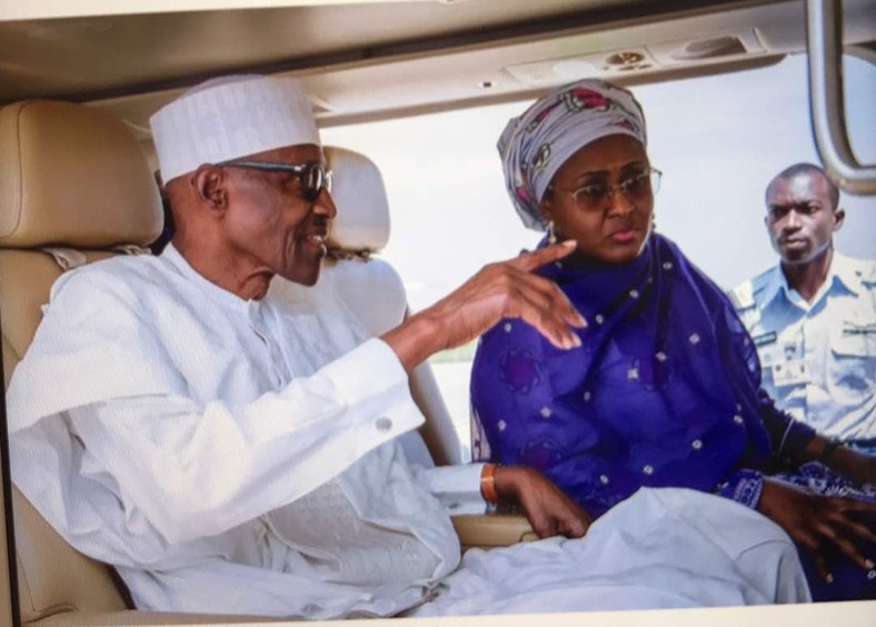 President Muhammadu Buhari with First Lady Aisha in Abuja on Wednesday, September 6, 2017 