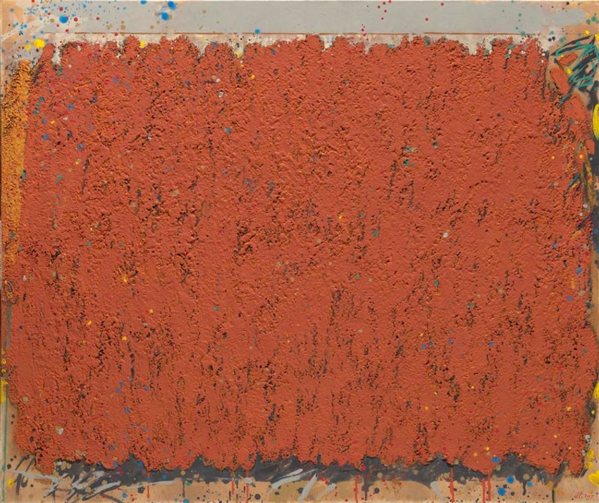 Studija kraja, 2017, kombinovana tehnika na platnu, 100x120