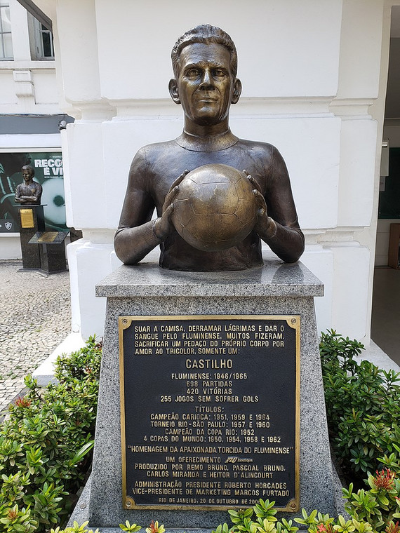 Popiersie Carlosa Castilho przed siedzibą Fluminense
