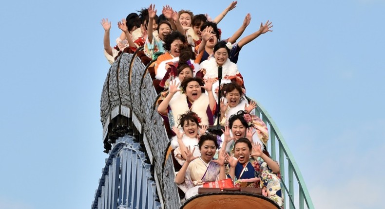 Japanese rollercoaster fans have been advised to 'scream inside your hearts' to prevent the spread of coronavirus