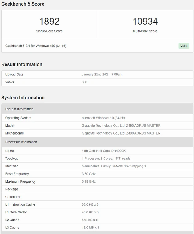 Intel Core i9-11900K