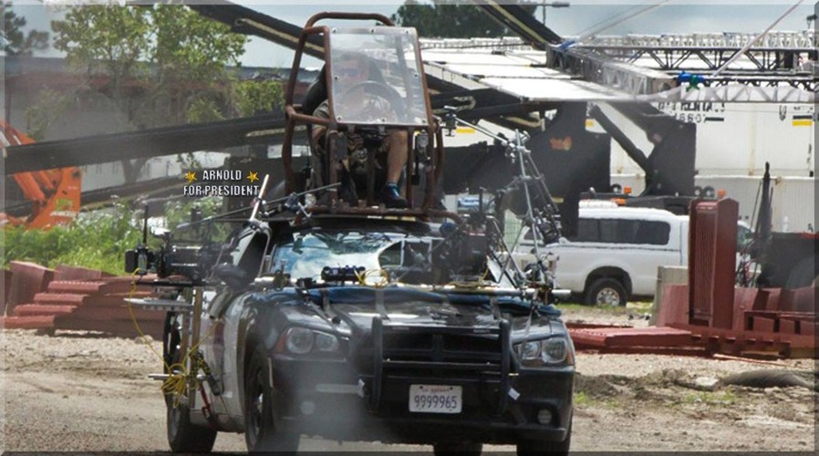 Arnold Schwarzenegger na planie filmu 'Terminator: Genesis'