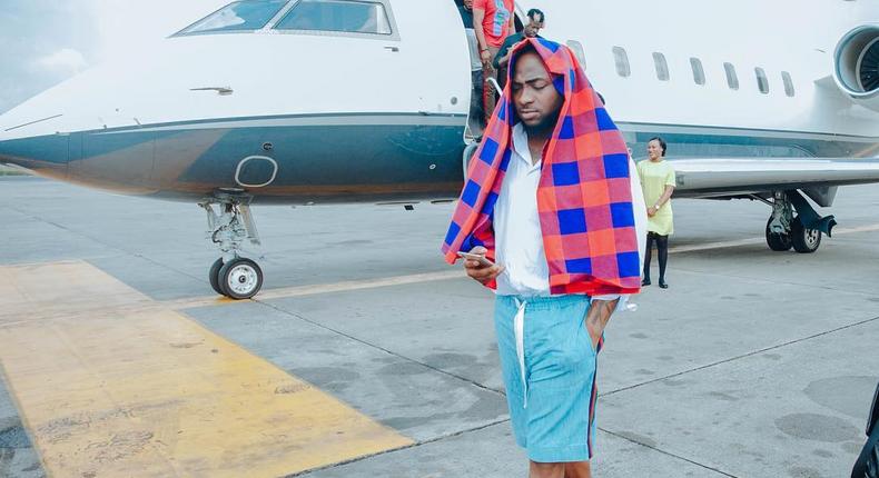 Davido is feeling relieved after his experience on a plane that shook for 14 hours without stopping. [Instagram/davidooffocial]