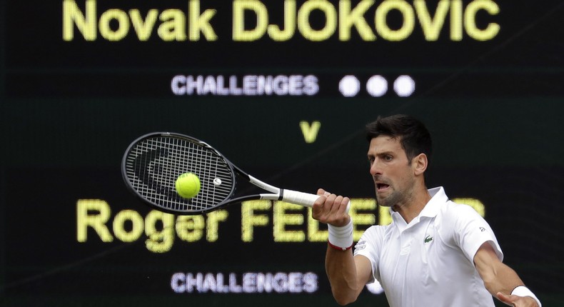 Roger Federer and Novak Djokovic result Wimbledon final