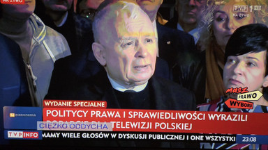 Wpadka TVP1 podczas relacji z protestu PiS w TVP. "Nie wyłączyła napisów"